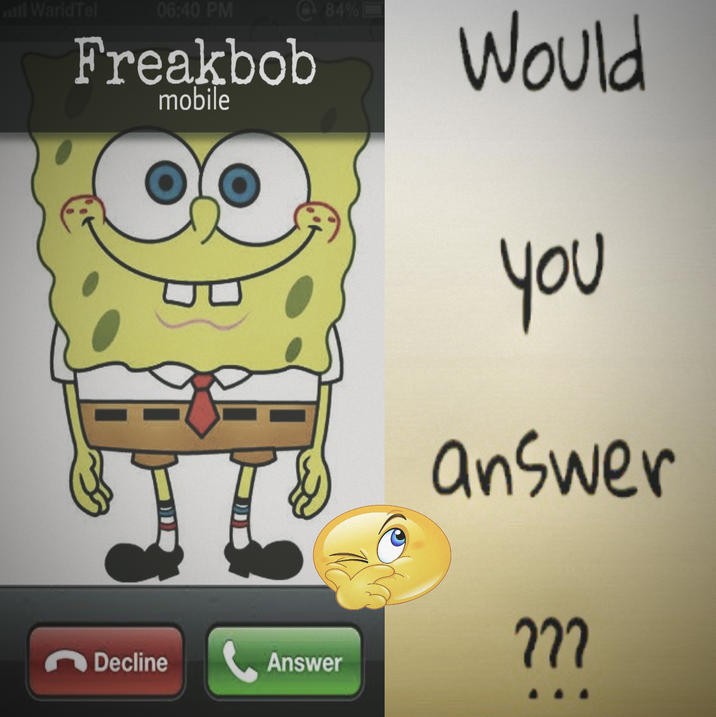 Màn hình "Freakbob mobile Would you answer ???" thường xuất hiện đột ngột
