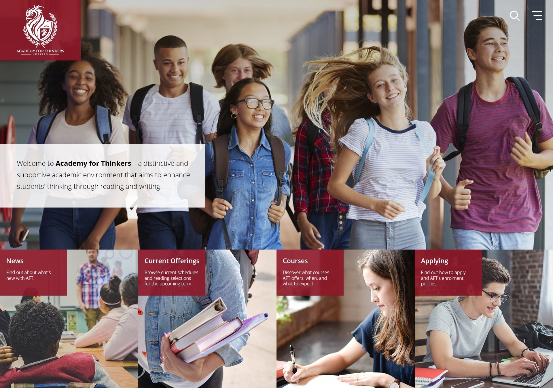 Trang web Academy for Thinkers