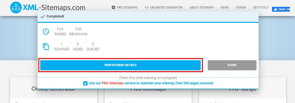 doneprocessxmlsitemap