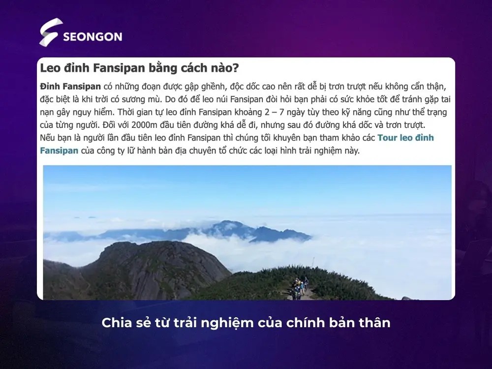 Nội dung được chia sẻ từ trải nghiệm thực tế của chính người viết