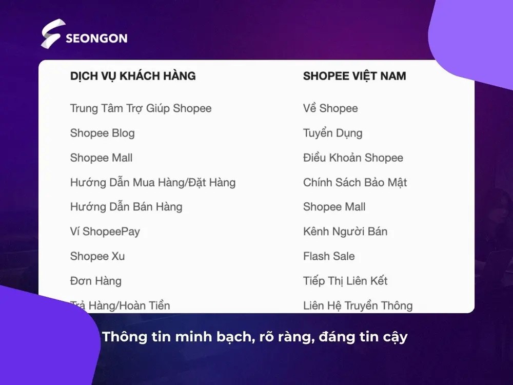 Nội dung minh bạch, khẳng định độ tin cậy cao cho website