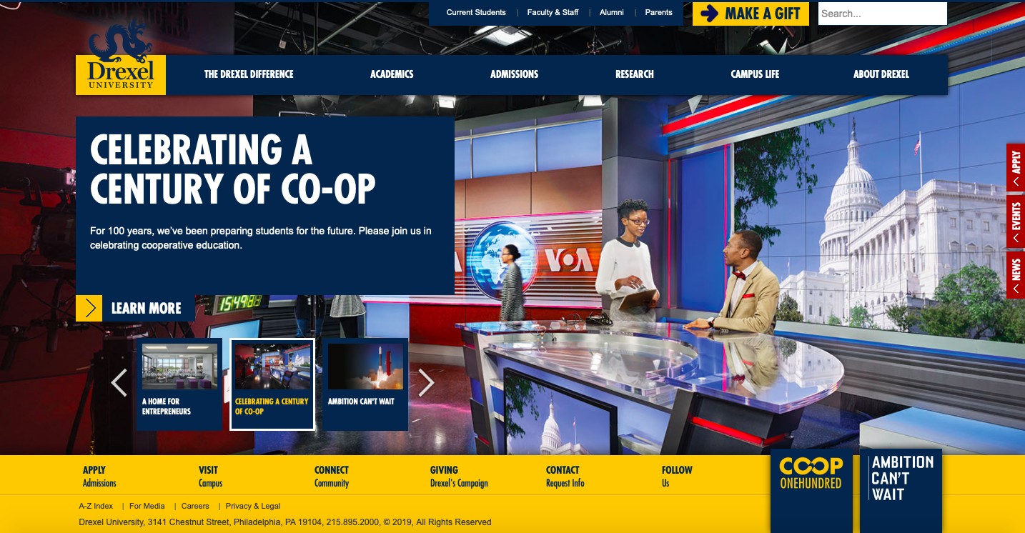 Trang web của Đại học Drexel
