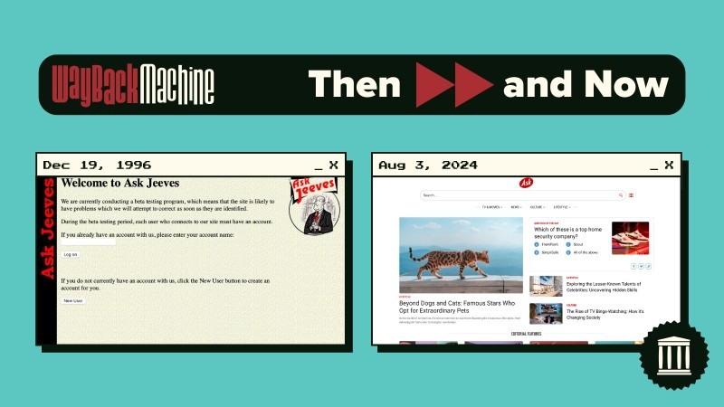 Giao diện Wayback Machine giúp người dùng khám phá lịch sử website