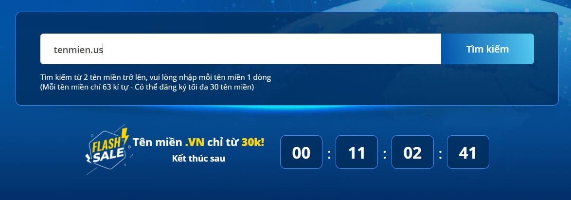 Điền thông tin đăng ký tên miền US