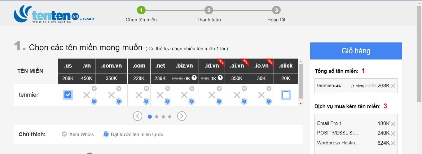 Xác nhận và quản lý tên miền US đã đăng ký