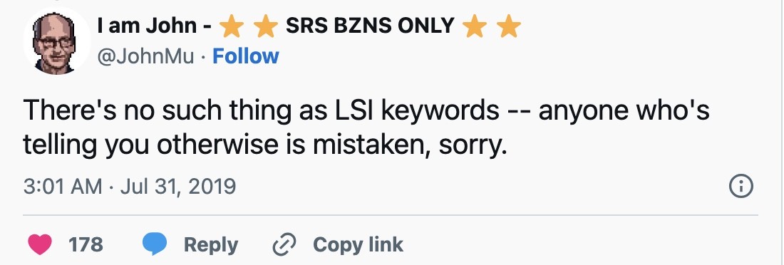 John Mueller, chuyên gia của Google, phủ nhận việc sử dụng LSI Keywords