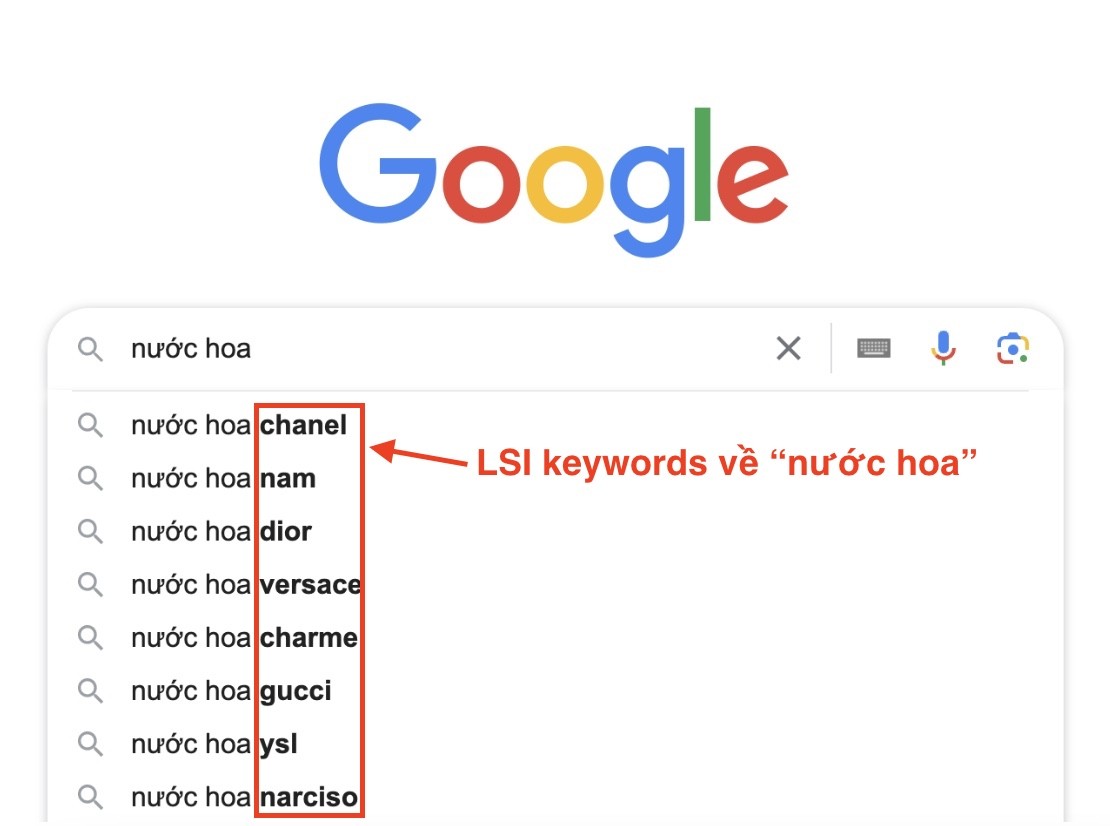 Tìm kiếm LSI Keywords bằng Google Autocomplete