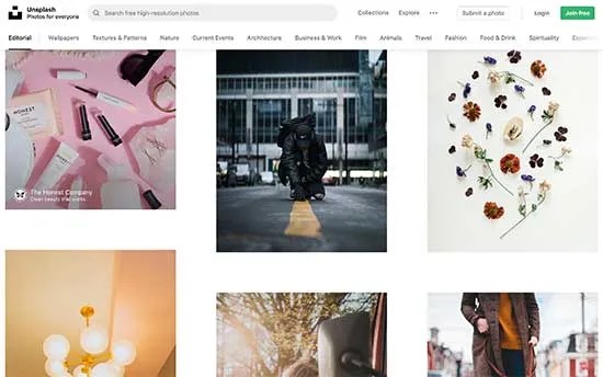 Unsplash là một nguồn hình ảnh miễn phí phổ biến cho các blogger