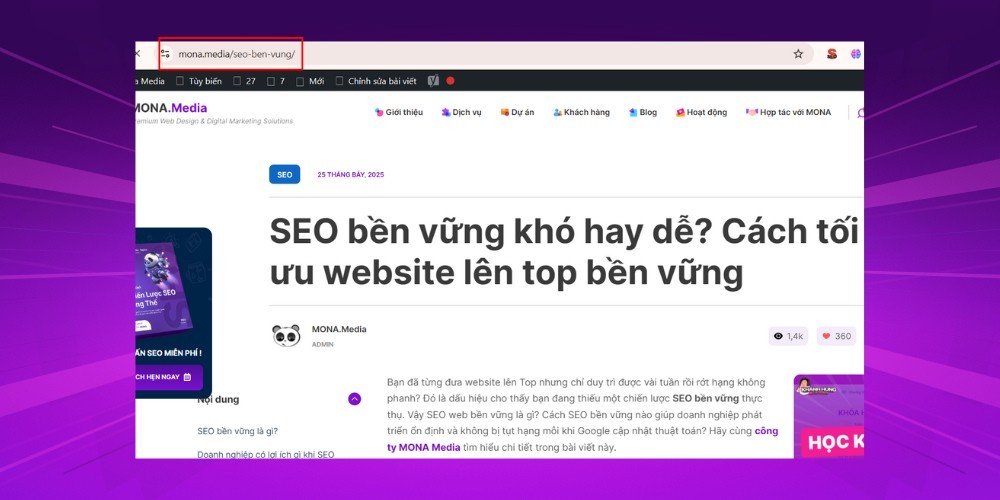 Cấu trúc URL ảnh hưởng đến điểm SEO score