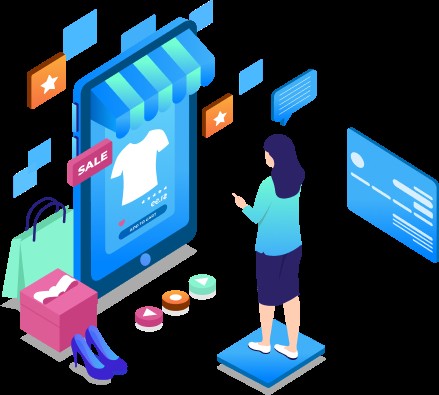 Giao diện một website thương mại điện tử hiển thị trên màn hình máy tính