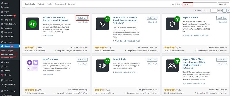 Cài đặt plugin Jetpack trên WordPress nhanh chóng