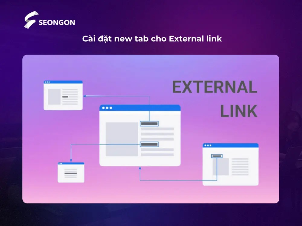 Khi chèn liên kết đến trang web khác, hãy cài đặt mở trong tab mới