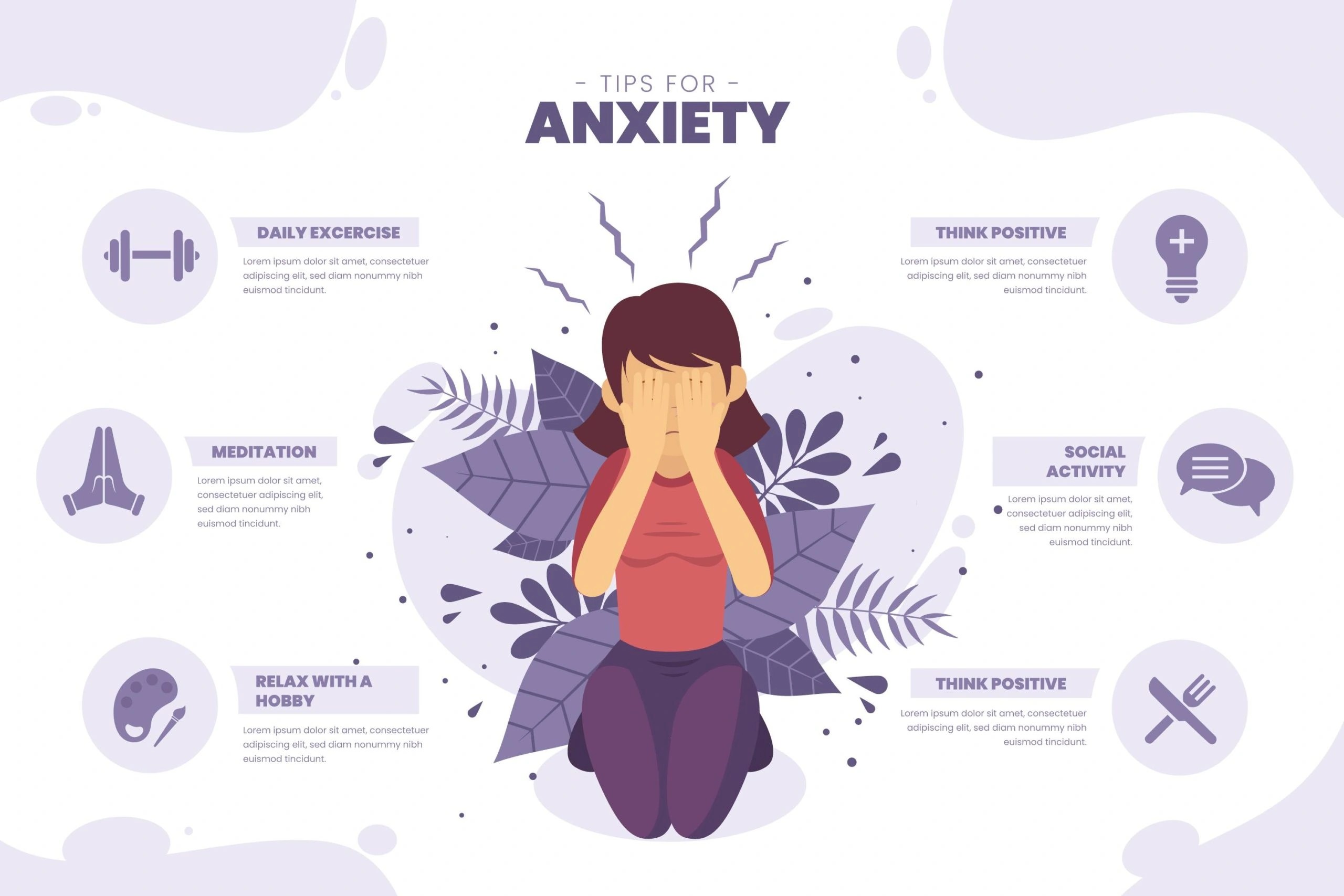 Infographic liệt kê các cách giảm stress hiệu quả