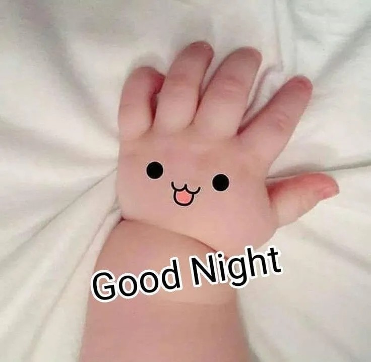 Hình ảnh hài hước chúc ngủ ngon với biểu cảm vui vẻ