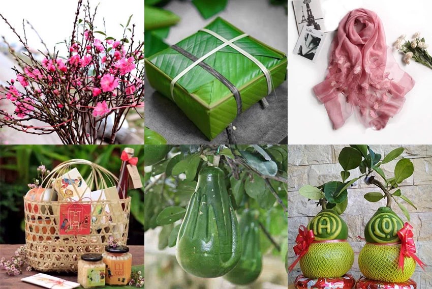 Các giỏ quà Tết được chuẩn bị đẹp mắt và đa dạng