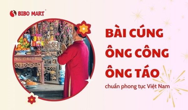 Mâm cúng ông Công ông Táo được chuẩn bị trang nghiêm