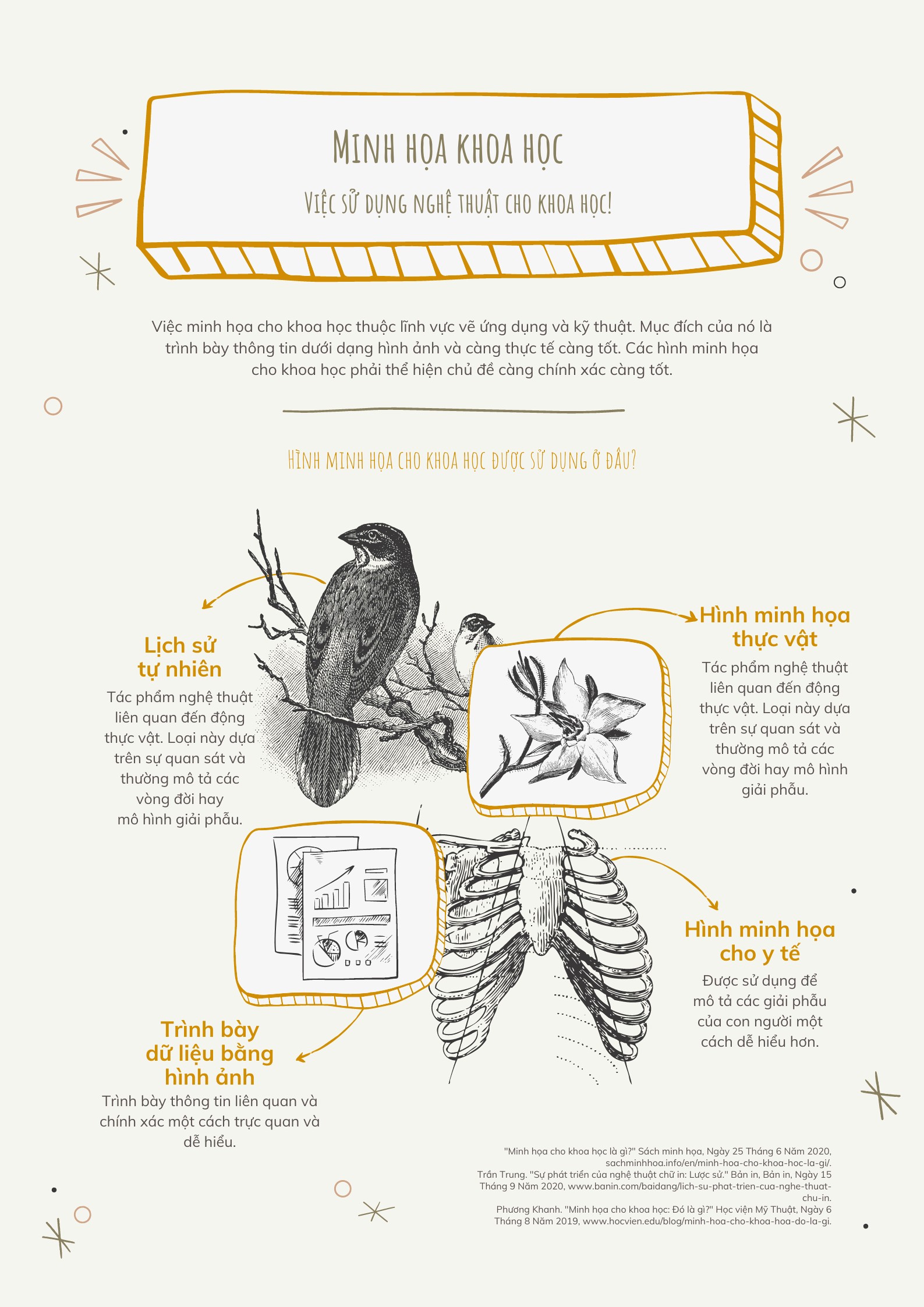 Infographic chú thích các bộ phận của một vật thể